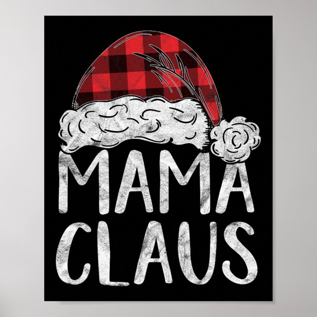Mama Claus Christmas Costume Gift Santa Matching F Poster (Front)