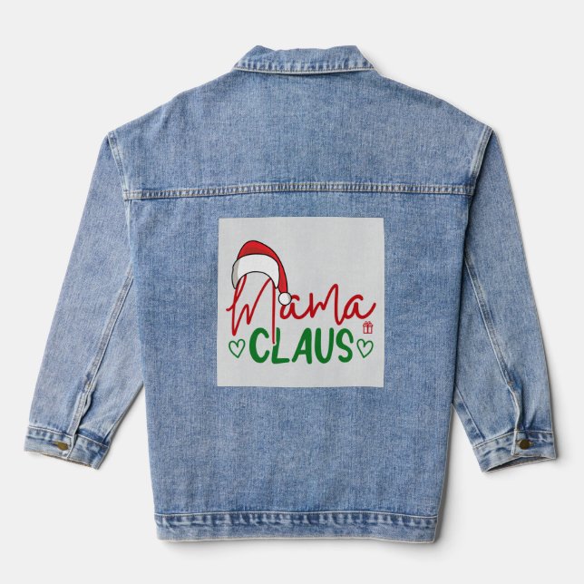 Mama Claus Christmas Design-60094 Denim Jacket (Back)