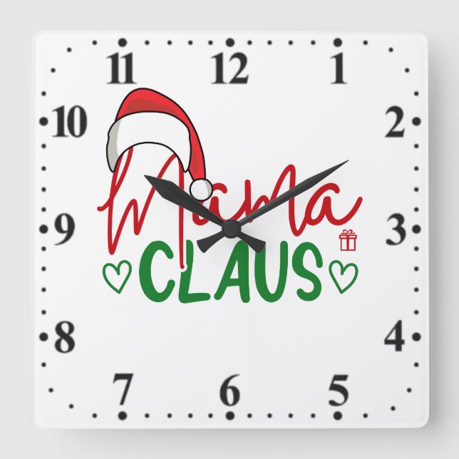 Mama Claus Christmas Design-60094 Square Wall Clock (Front)