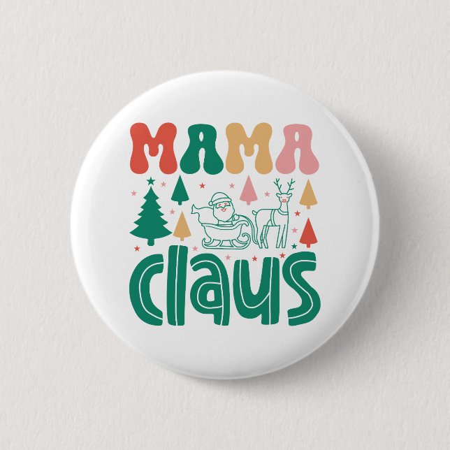 Mama Claus Christmas Design-60097 2 Inch Round Button (Front)