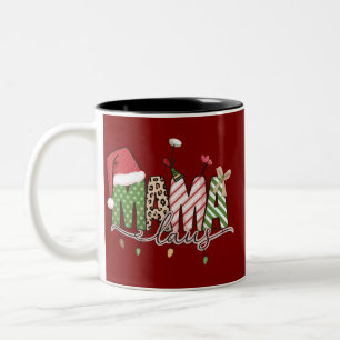 Mama Claus Christmas Funny Xmas Mommy Two-Tone Coffee Mug