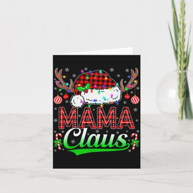 Mama Claus Christmas Lights Matching Family Xmas P Card (Front)