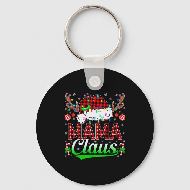 Mama Claus Christmas Lights Matching Family Xmas P Keychain (Front)
