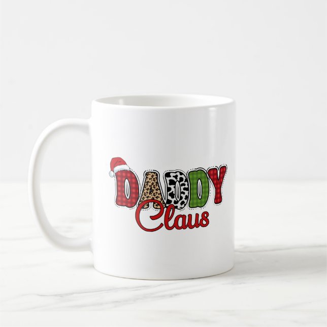 Mama Claus Christmas Plaid Text Design-50095 Coffee Mug (Left)