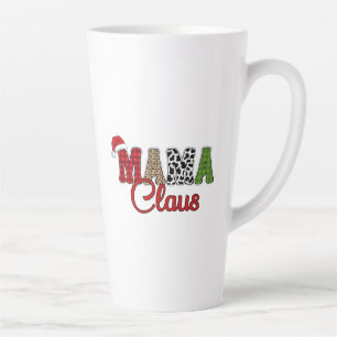 Mama Claus Plaid Design Latte Mug