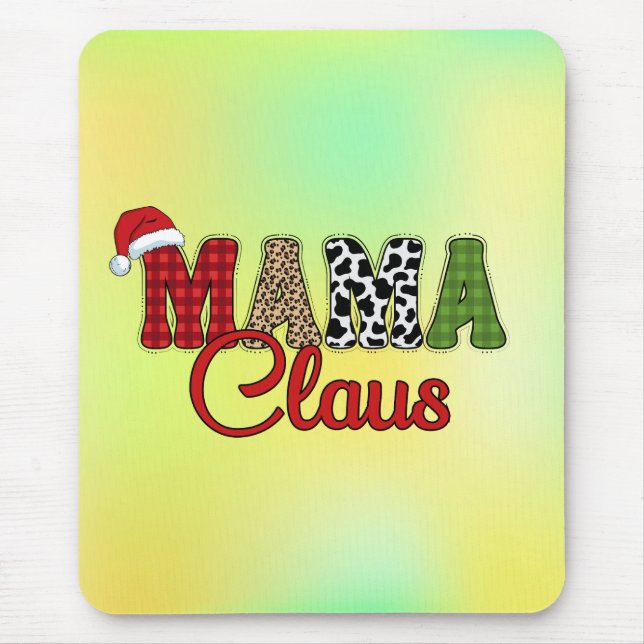 Mama Claus Plaid Pattern-60096 Mouse Pad (Front)