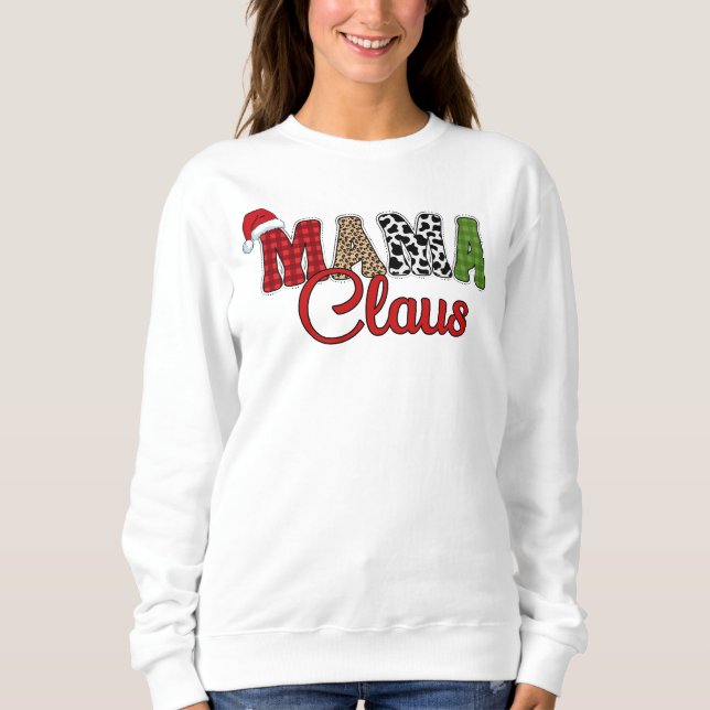 Mama Claus Plaid Pattern-60096 Sweatshirt (Front)