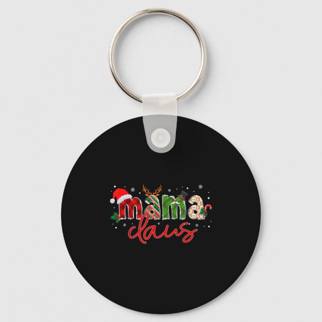 Mama Claus Santa Claus Family Matching Christmas P Keychain (Front)
