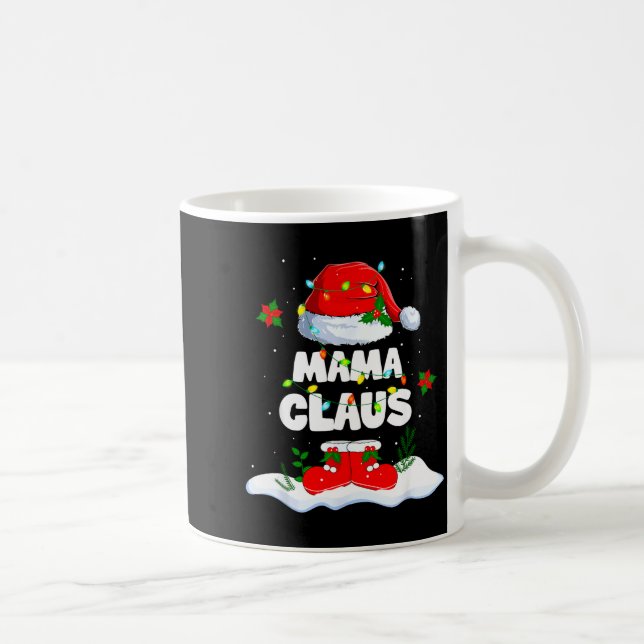 Mama Claus Santa Matching Family Christmas Lights  Coffee Mug (Right)