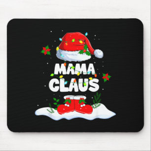 Mama Claus Santa Matching Family Christmas Lights Mouse Pad