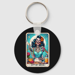 Mama Club Tarot Card Skeleton Halloween  Keychain