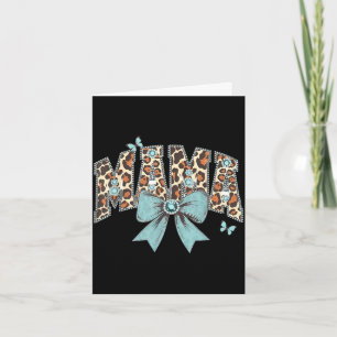 Mama coquette bow cheetah leopard print mom mother card
