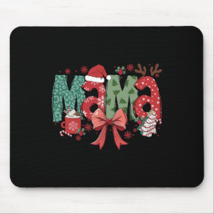 Mama Coquette Bow Christmas Mama Merry Xmas Family Mouse Pad