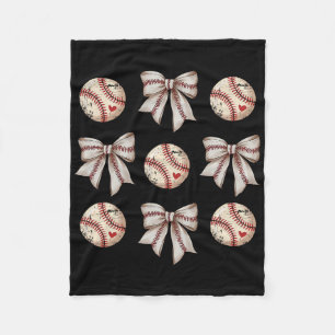 Mama Coquette Bow Game Day Bysebyll Softbyll Cheer Fleece Blanket