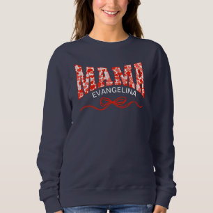 MAMA Coquette Red Hearts Personalized Sweatshirt