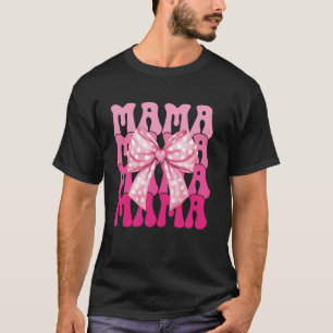 Mama Coquette Vintage Pink Bow Feminine Floral Aes T-Shirt