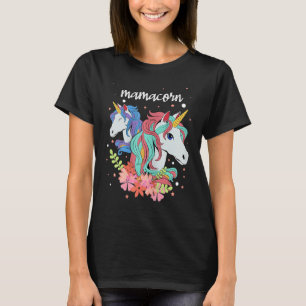 Mama Corn Unicorn Rainbow Mom Baby Girl Mother's D T-Shirt