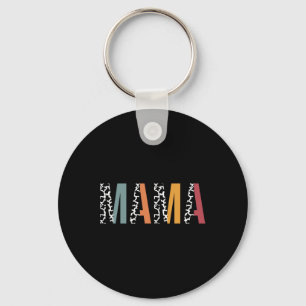 Mama Cow Print Shirt Mom Life Mommy Mother Animal Keychain
