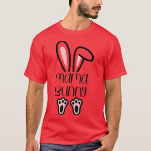 Mama Daddy Bunny Easter Day Dad Pregnant Mom Match T-Shirt
