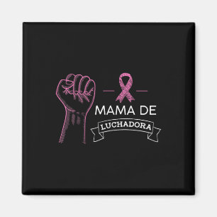 Mama De Luchadora Breast Cancer Awareness Mom Span Magnet