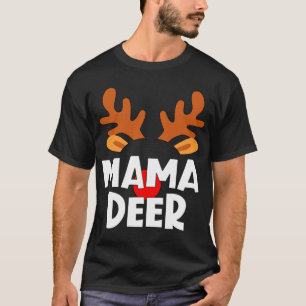 Mama Deer Matching Family Tribe Christmas Reindeer T-Shirt