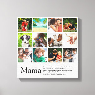 Mama Definition Quote Photo Collage Canvas Print