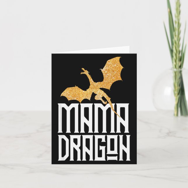Mama Dragon Christmas Matching Family Tribe Mom Wi Card (Front)