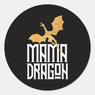 Mama Dragon Christmas Matching Family Tribe Mom Wi Classic Round Sticker
