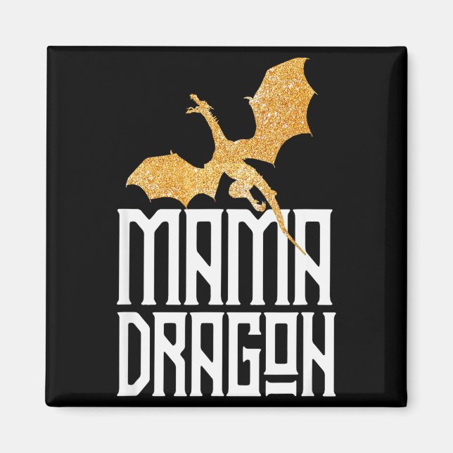 Mama Dragon Christmas Matching Family Tribe Mom Wi Magnet (Front)