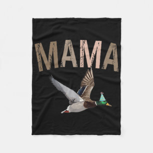 Mama Duck Hunting One Lucky Duck 1st Birthday Fami Fleece Blanket
