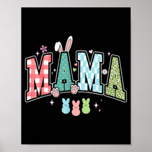 Mama easter day funny easter mom rabbit poster
