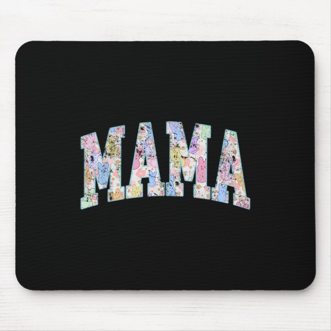 Mama Easter Retro Varsity Big Letters Colourful Cu Mouse Pad (Front)
