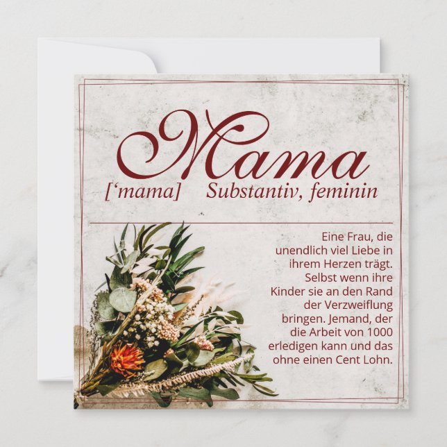 Mama - einfach unersetzlich - Bouquet (Front)