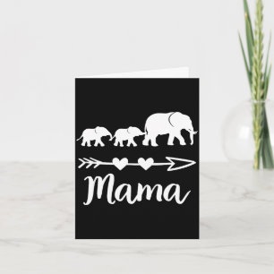 Mama elephant 2 babies kids mom of two cute mother card