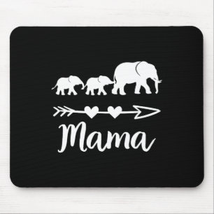 Mama Elephant 2 Bybies Kids Mom Of Two Cute Mother Mouse Pad