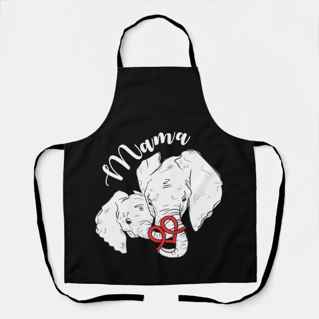 Mama Elephant Cute Mother's Day Animal Apron (Front)