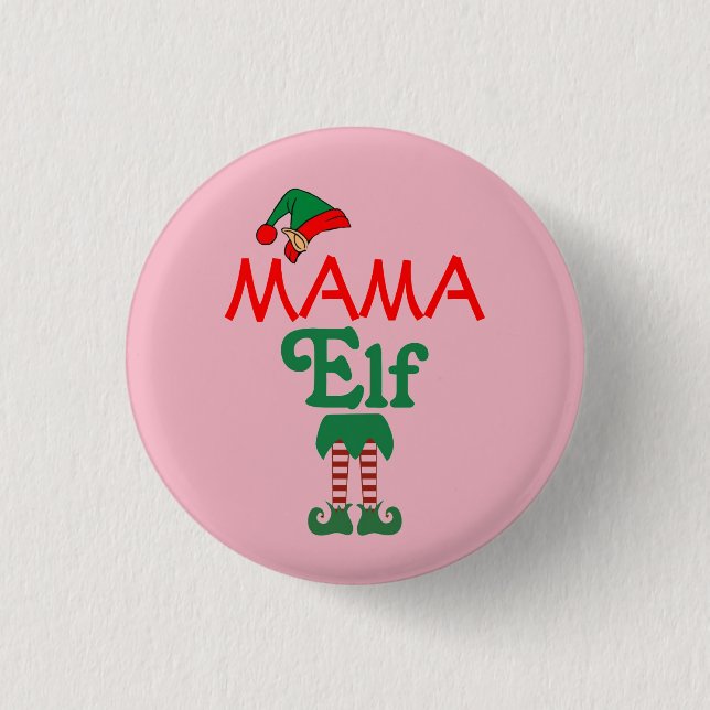 Mama Elf 1 Inch Round Button (Front)