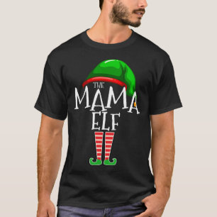 Mama Elf Family Matching Christmas Gift Grandma Fu T-Shirt