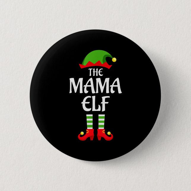 Mama Elf Family Matching Group Christmas  2 Inch Round Button (Front)