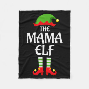 Mama Elf Family Matching Group Christmas Fleece Blanket