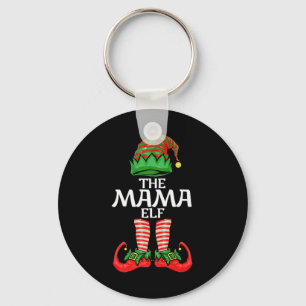 Mama Elf Mother Christmas Family Matching Group Pr Keychain