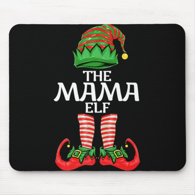 Mama Elf Mother Christmas Family Matching Group Pr Mouse Pad (Front)