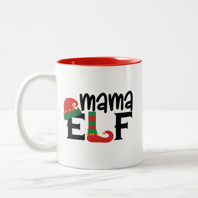 Mama Elf Two-Tone Coffee Mug (Left)
