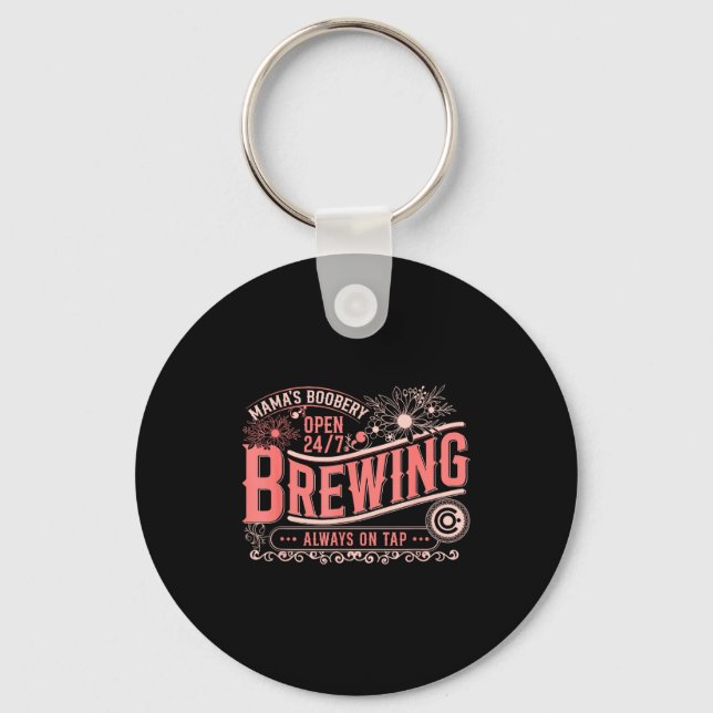 Mama Ery Brewery Brewing Co New Mom Funny Breast F Keychain (Front)