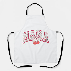 Mama est 2025 Mothers Day Coquette bow Apron