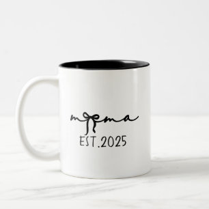 Mama Est 2025 , Personalized,Mom Mug, Custom Two-Tone Coffee Mug