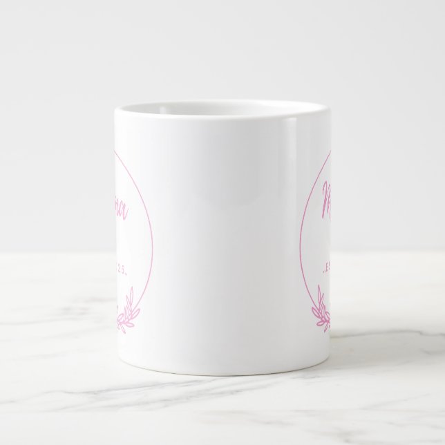 Mama Est.2025 shirt -Mother gift Pink Minimal -  Large Coffee Mug (Front)