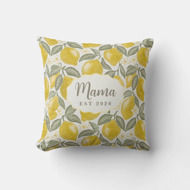 Mama Est Amalfi Coast Lemons Throw Pillow (Front)