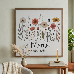 Mama Est Botanical Wildflower Floral Year Art Poster