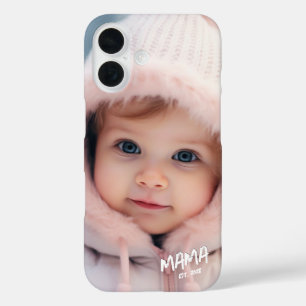 Mama Est Mom Keepsake Photo iPhone 16 Case